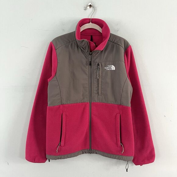 The North Face Denali Pink Gray Polartec Fleece Womens Zip Up Jacket - Picture 1 of 5